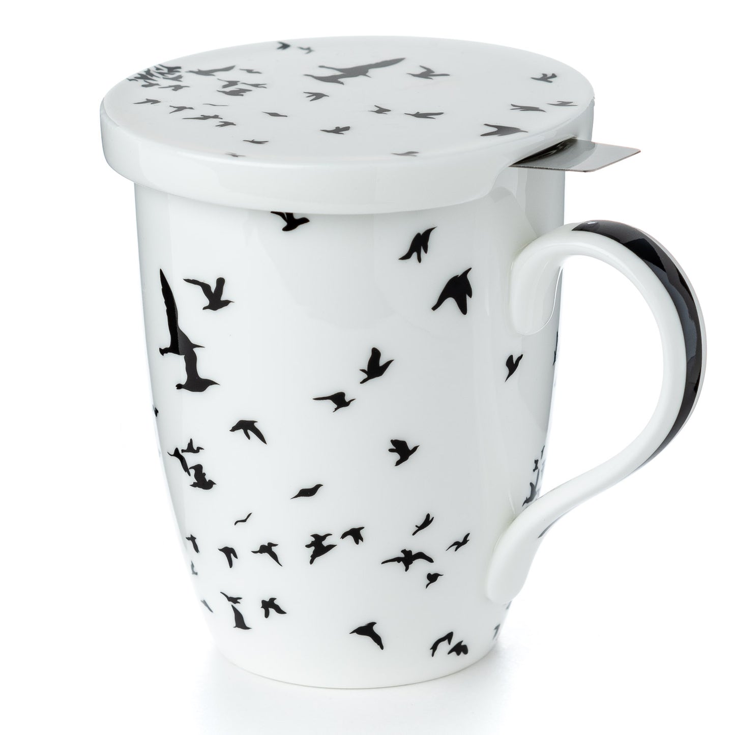 'Bird Silhouette' Tea Mug w/ Infuser & Lid