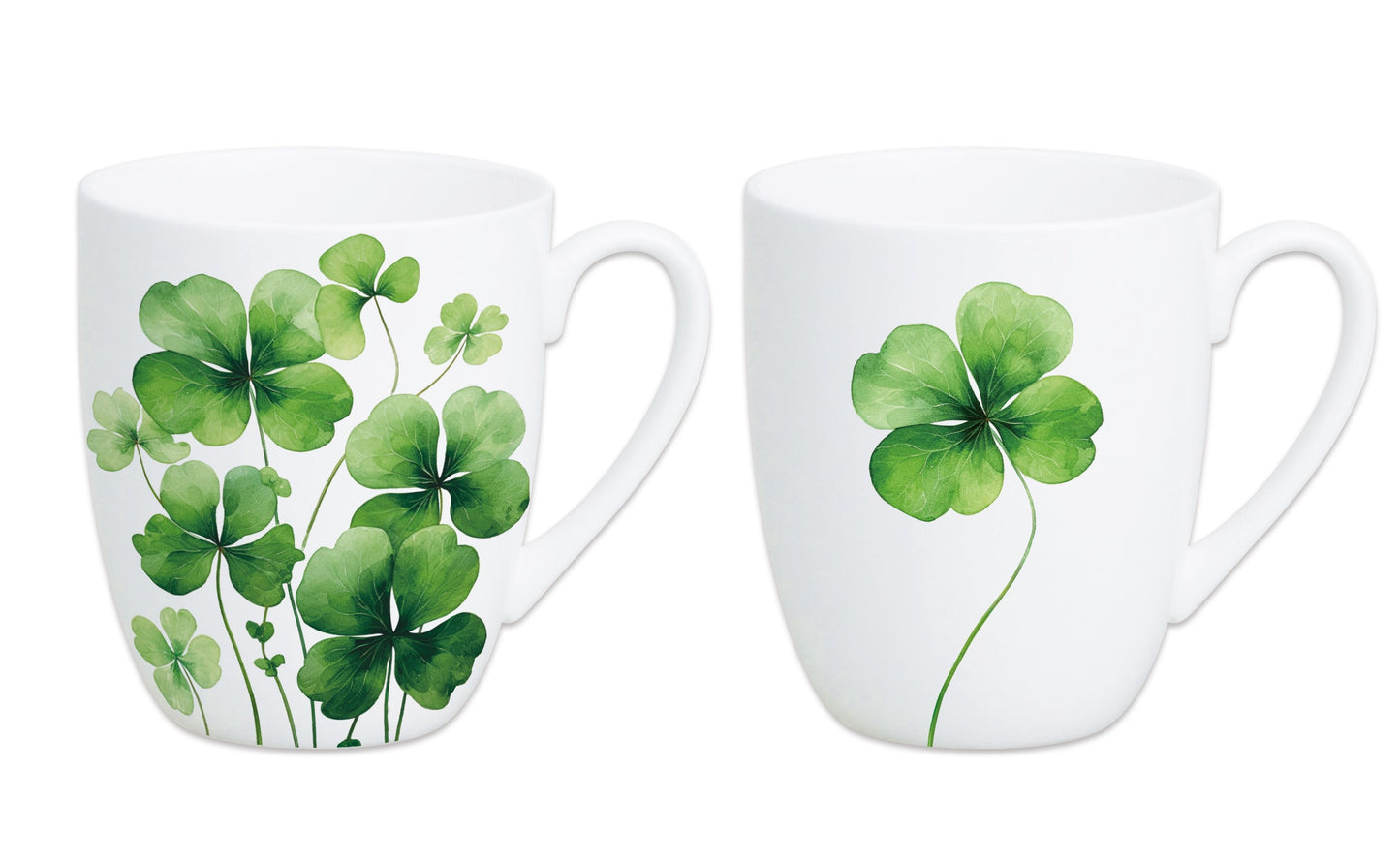 'Four Leaf Clover' Mug Pair
