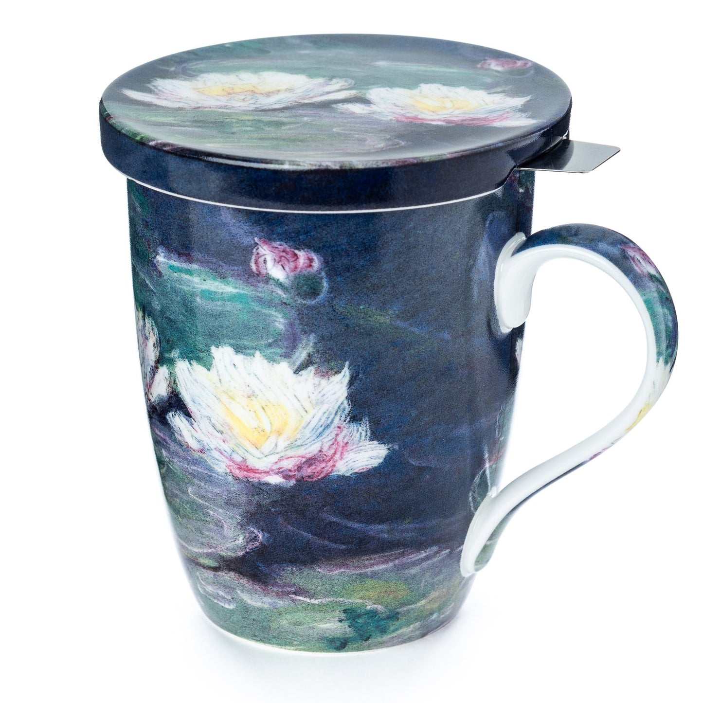 Monet 'Water Lilies' Tea Mug w/ Infuser & Lid