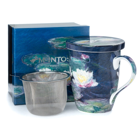 Monet 'Water Lilies' Tea Mug w/ Infuser & Lid
