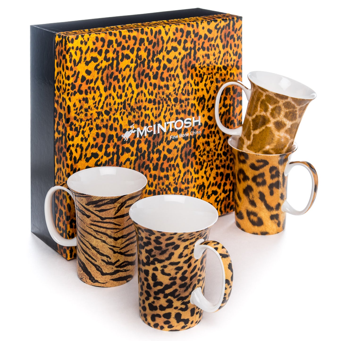 'Go Wild' Set of 4 Mugs (new shape)