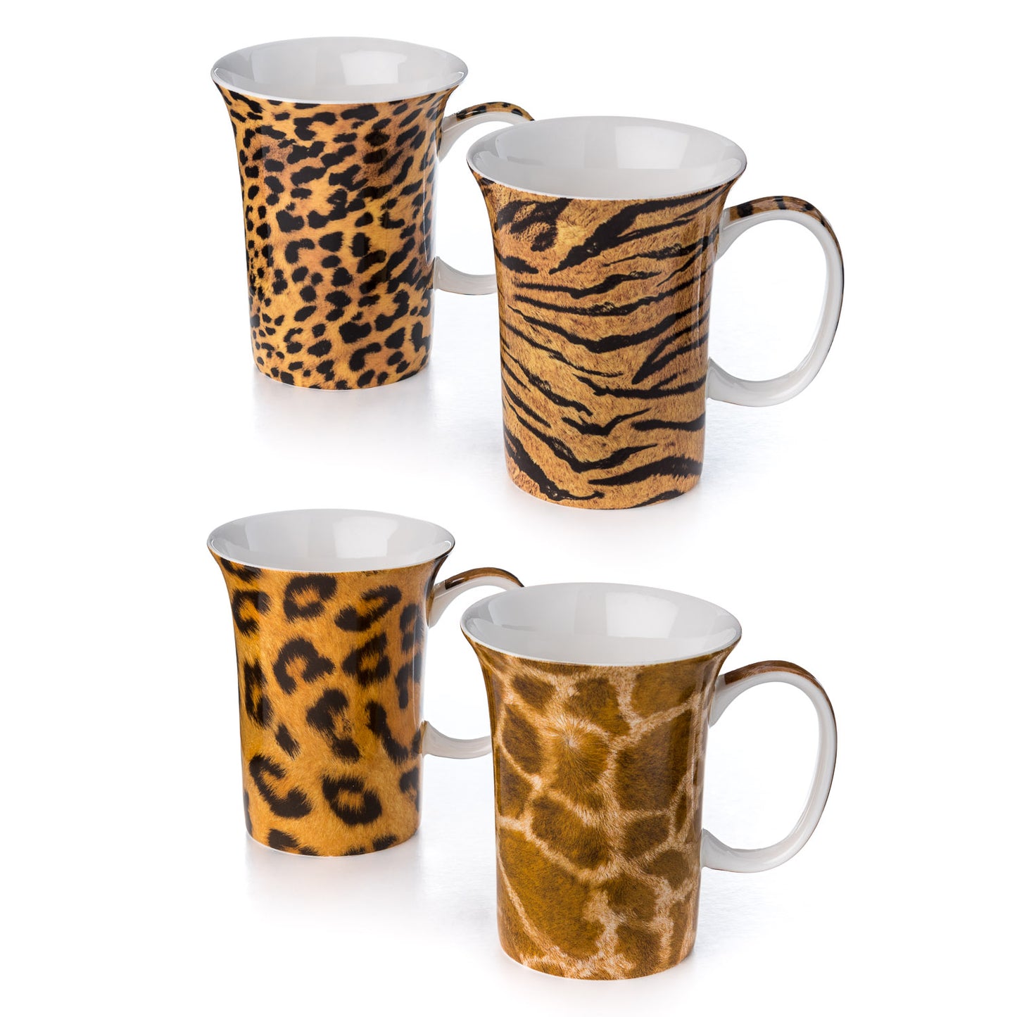 'Go Wild' Set of 4 Mugs (new shape)