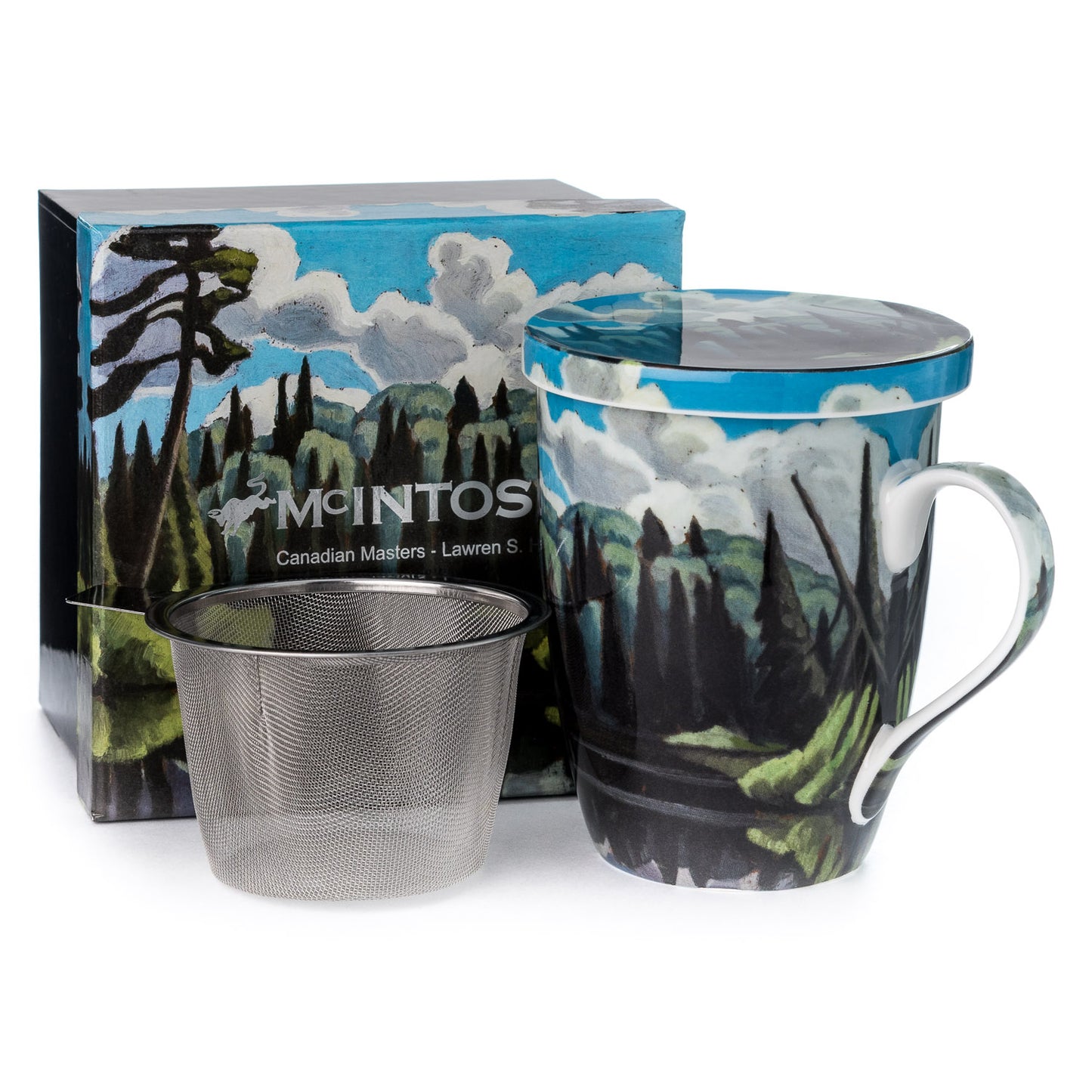 Harris 'Lake in Algonquin Park' Tea Mug w/ Infuser & Lid