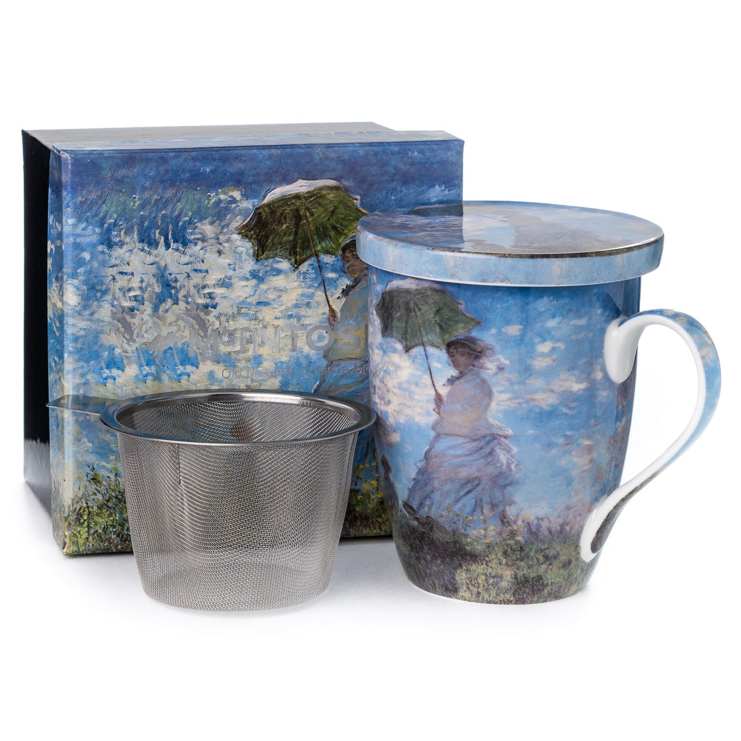 Monet 'Woman with a Parasol' Tea Mug w/ Infuser & Lid