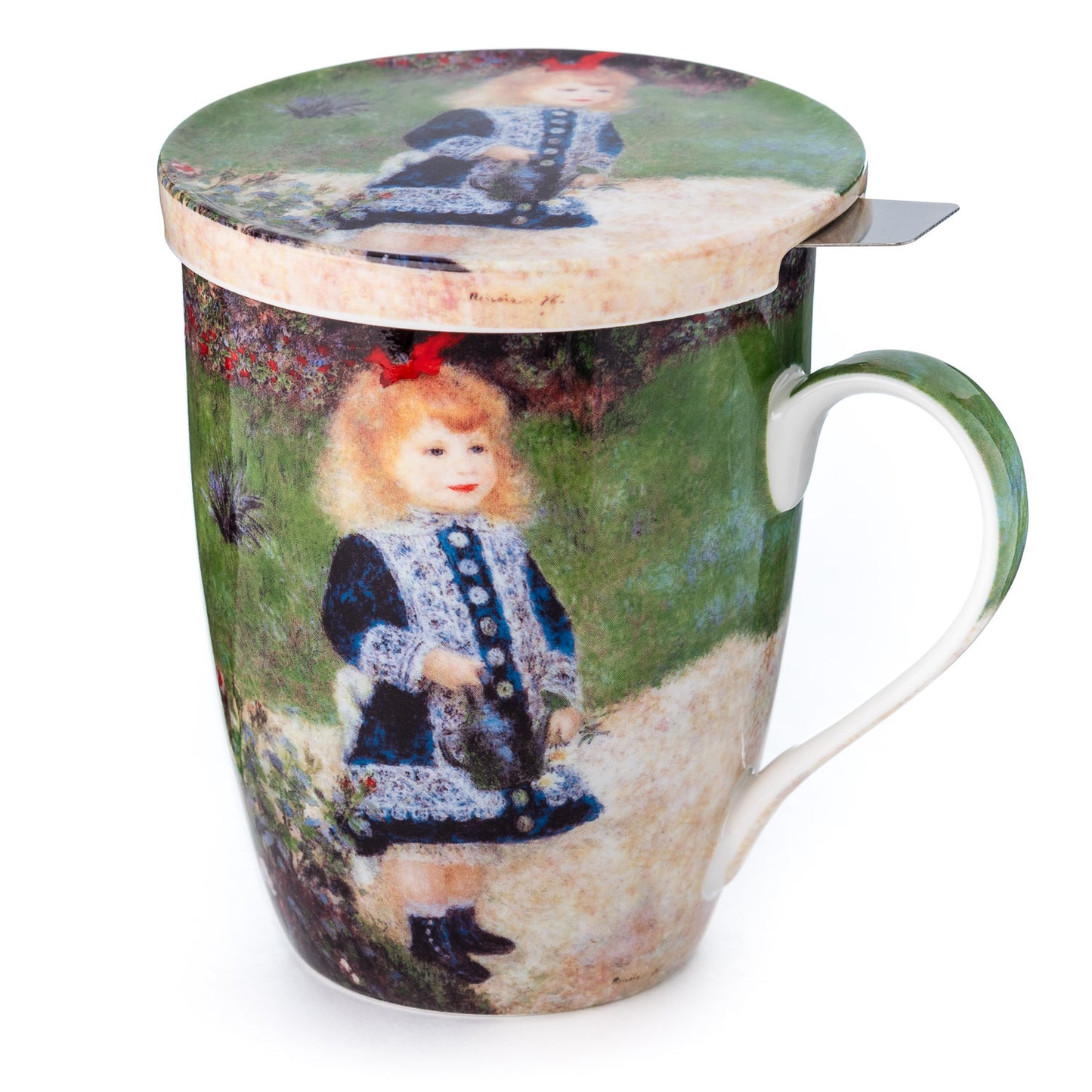 Renoir 'Girl with a Watering Can' Tea Mug w/ Infuser & Lid