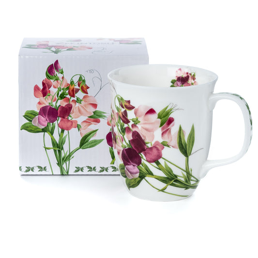 Botanical Flowers 'Pink Sweet Pea' Java Mug