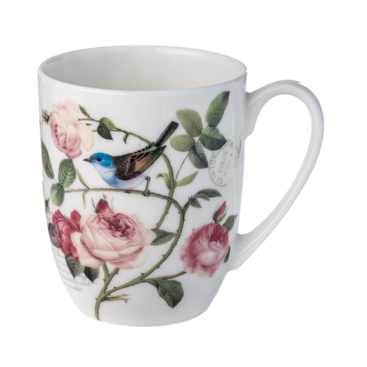 Bird Garden on White Latte Mug