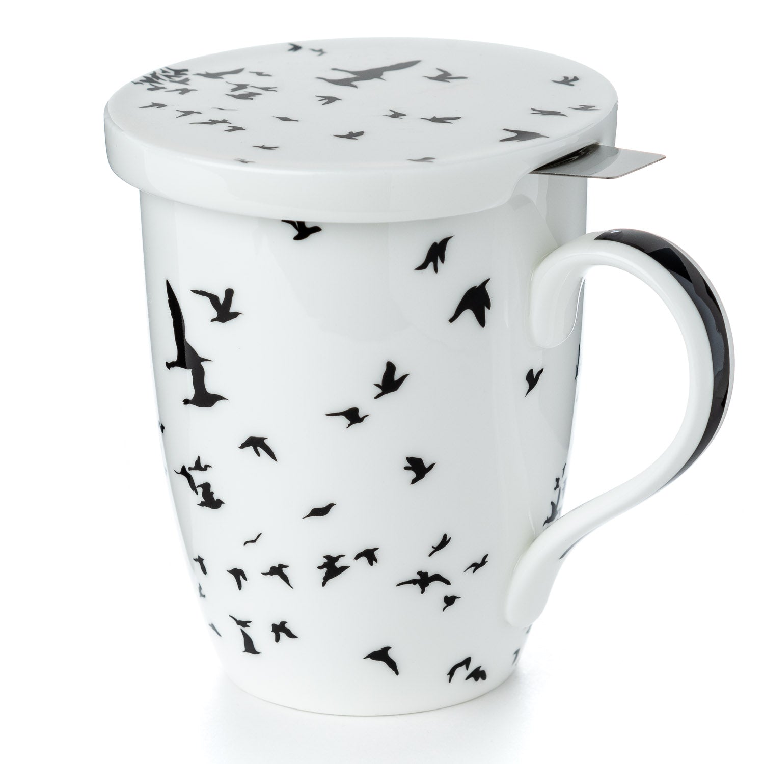 'Bird Silhouette' Tea Mug w/ Infuser & Lid