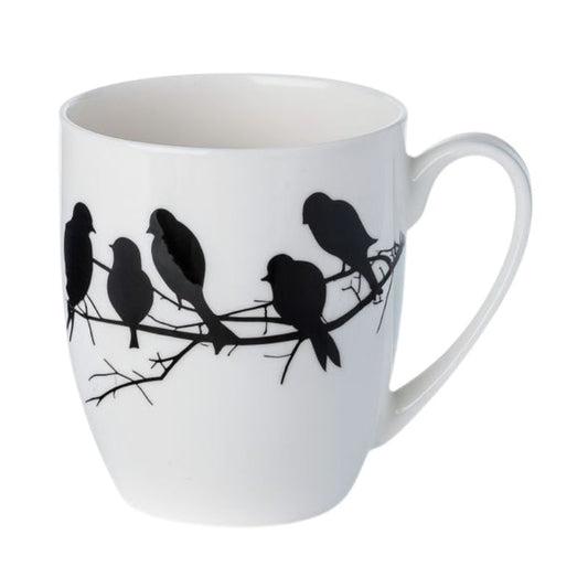 Birds on Branch Silhouette Latte Mug
