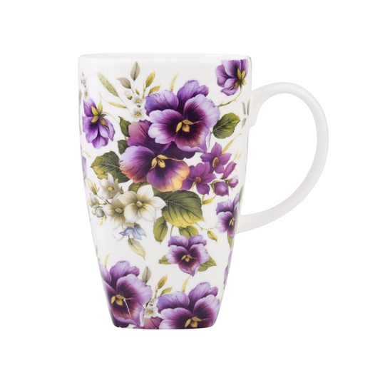 Chintz 'Purple Pansies' Grande Mug
