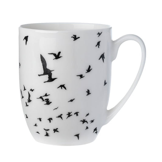 Flock of Birds Silhouette Latte Mug