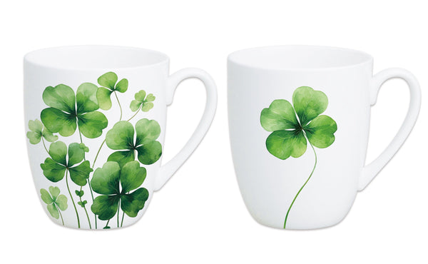 'Four Leaf Clover' Mug Pair