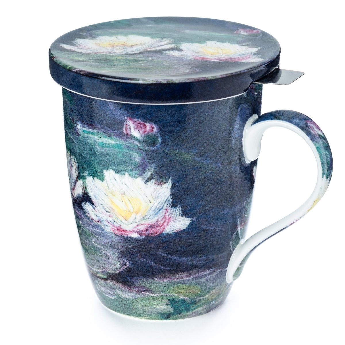 Monet 'Water Lilies' Tea Mug w/ Infuser & Lid