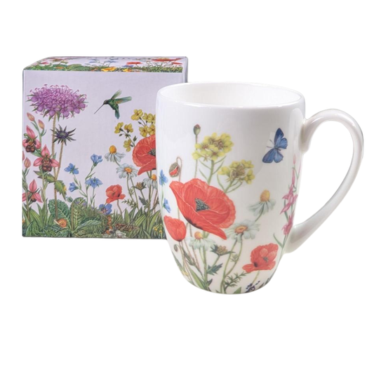 Wildflowers Red Latte Mug