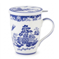 Willow Blue Tea Mug w/ Infuser & Lid
