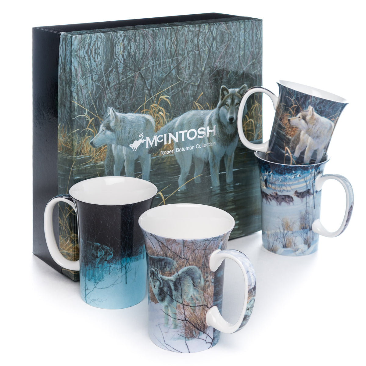Bateman 'Wolves' Set of 4 Mugs