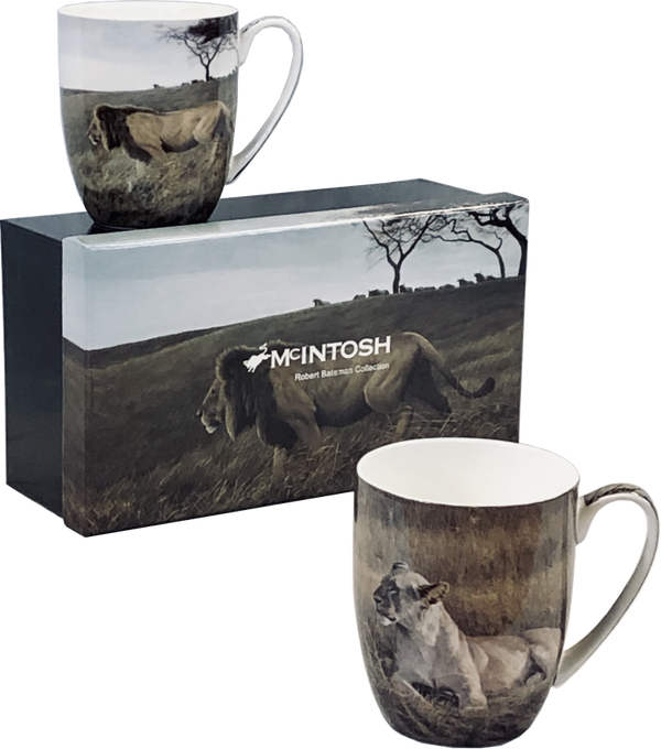 Bateman 'Lions' Mug Pair