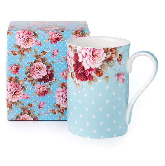 'Dots & Roses Blue' Classico Mug
