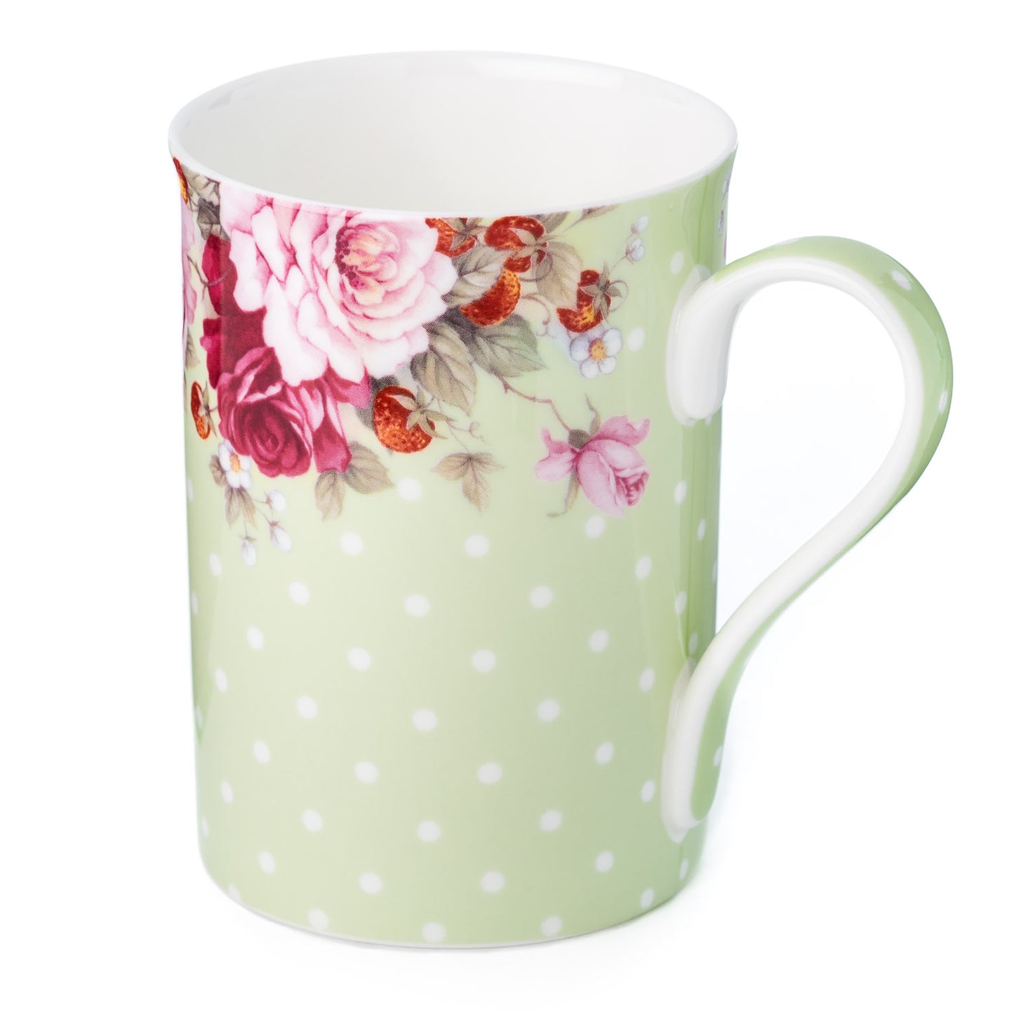 'Dots & Roses Green' Classico Mug