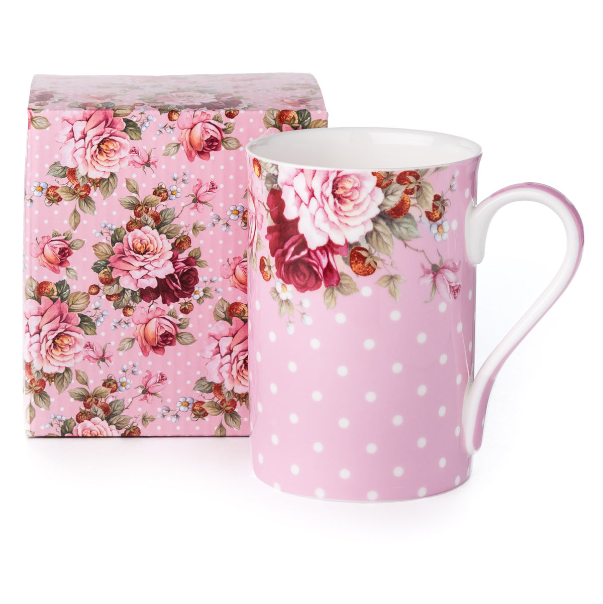 'Dots & Roses Pink' Classico Mug