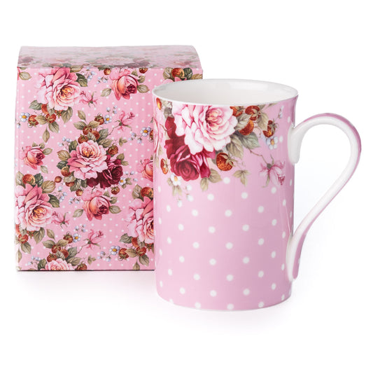 'Dots & Roses Pink' Classico Mug