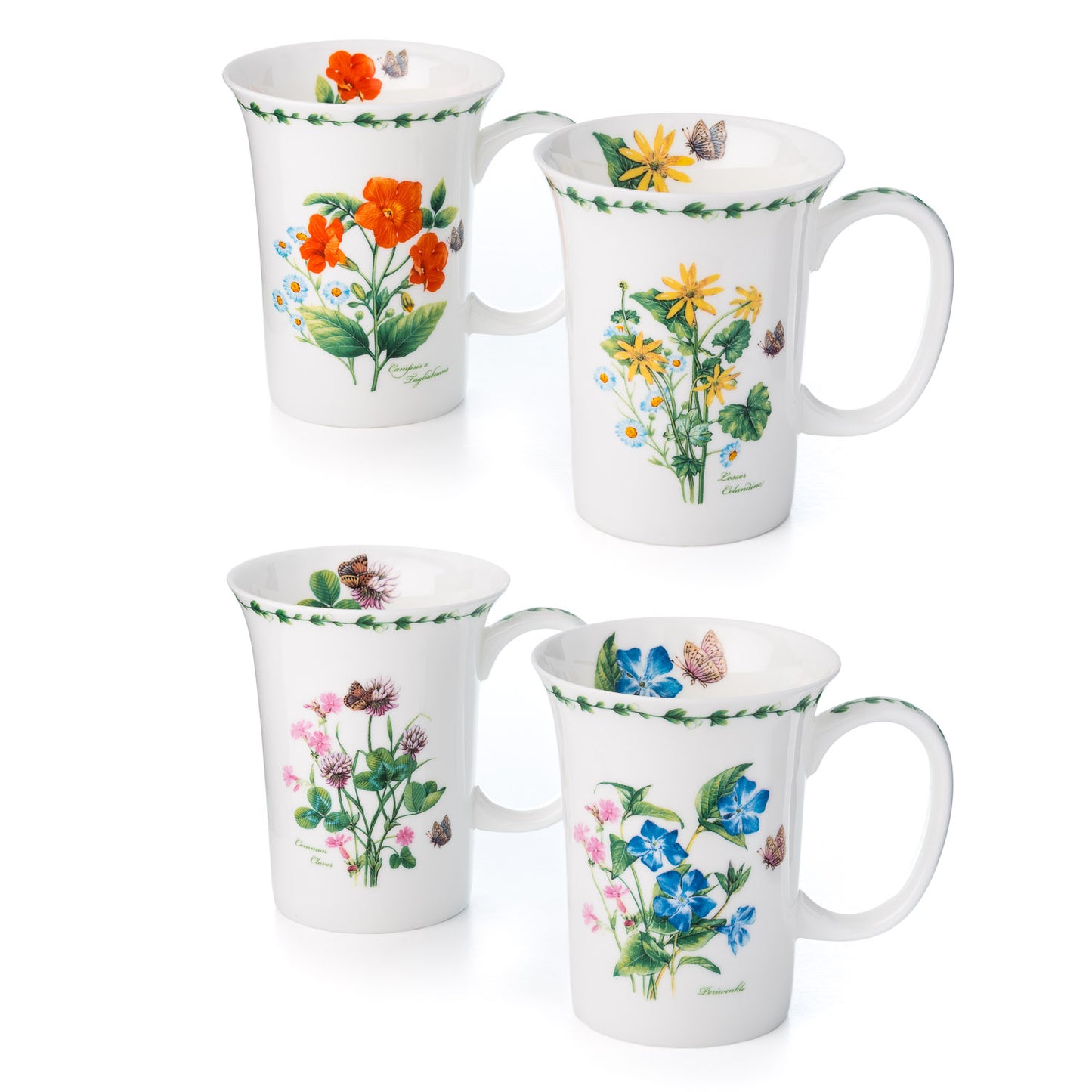 'Garden Meadow' Set of 4 Mugs