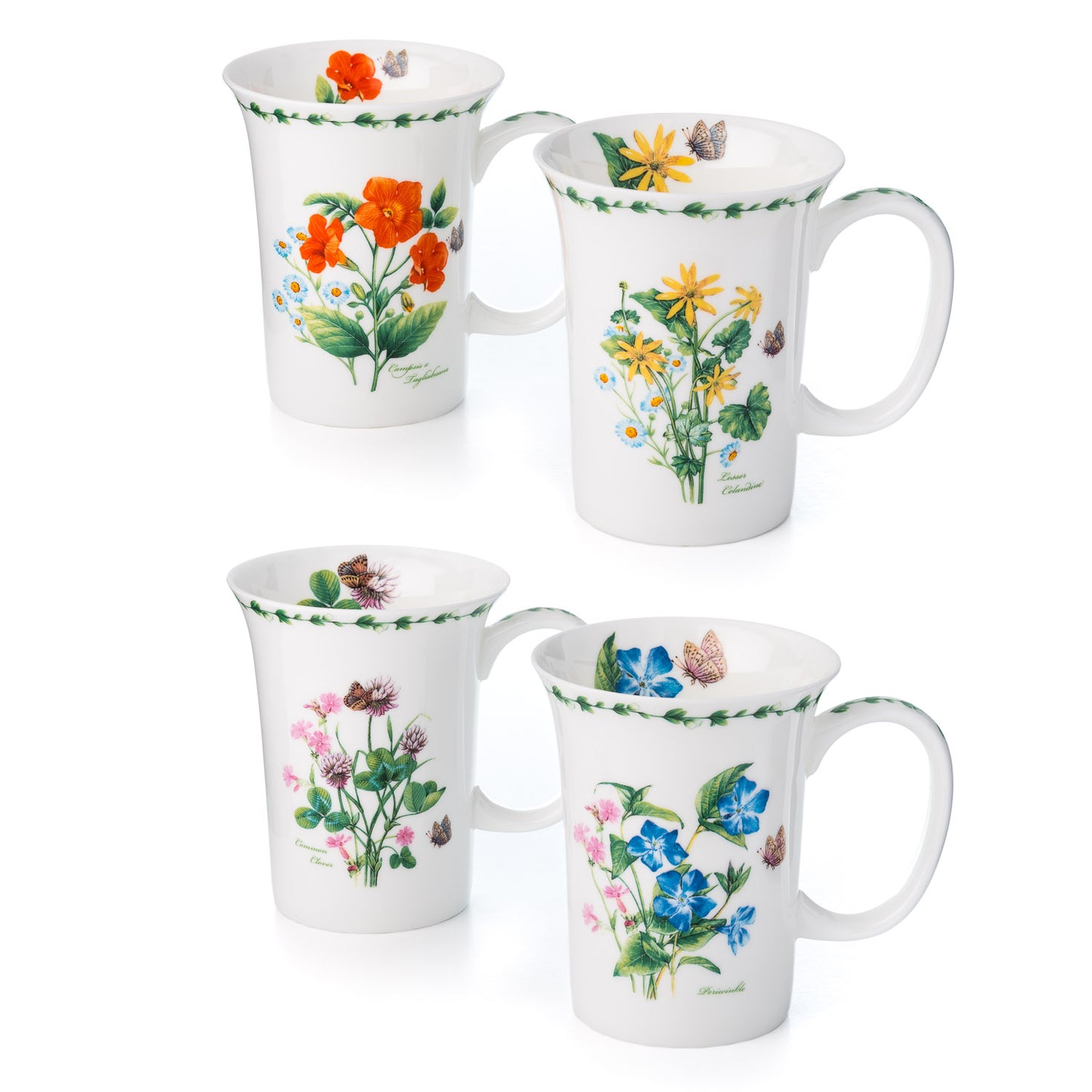 'Garden Meadow' Set of 4 Mugs