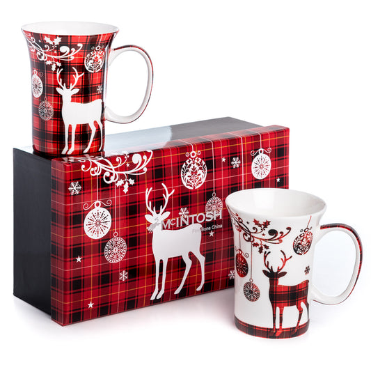 'Holiday Reindeer' Mug Pair