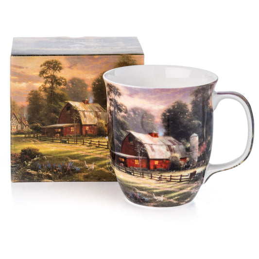 Kinkade 'Sunset at Riverbend' Farm Java Mug