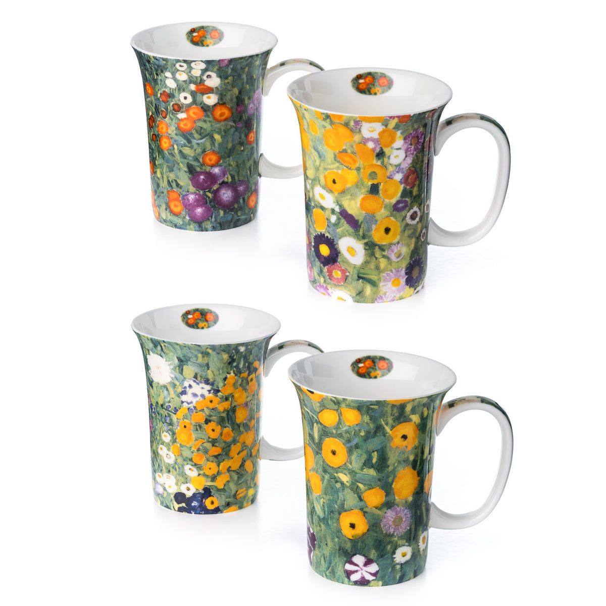 Klimt 'Flower Garden' Set of 4 Mugs