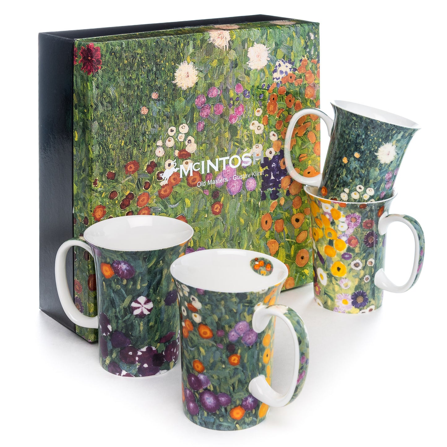 Klimt 'Flower Garden' Set of 4 Mugs