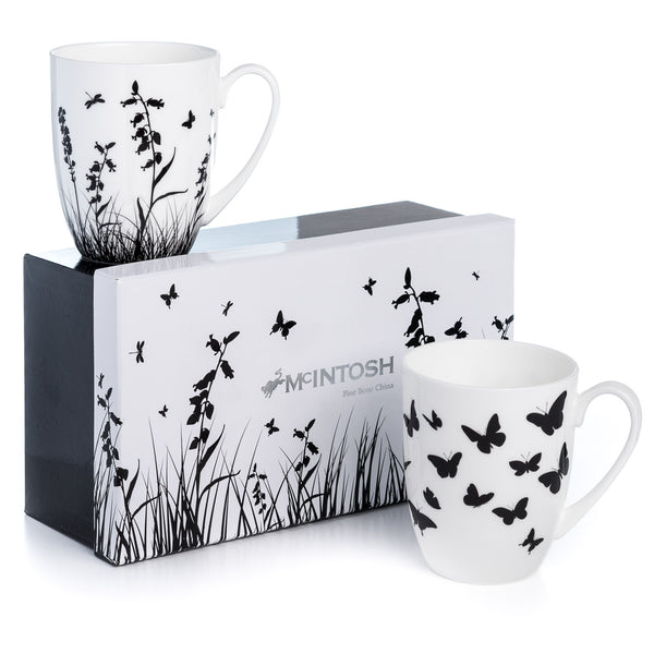 'Meadow Silhouette' Mug Pair