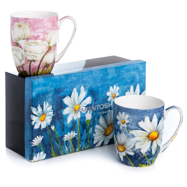 'Morning Flowers' Mug Pair