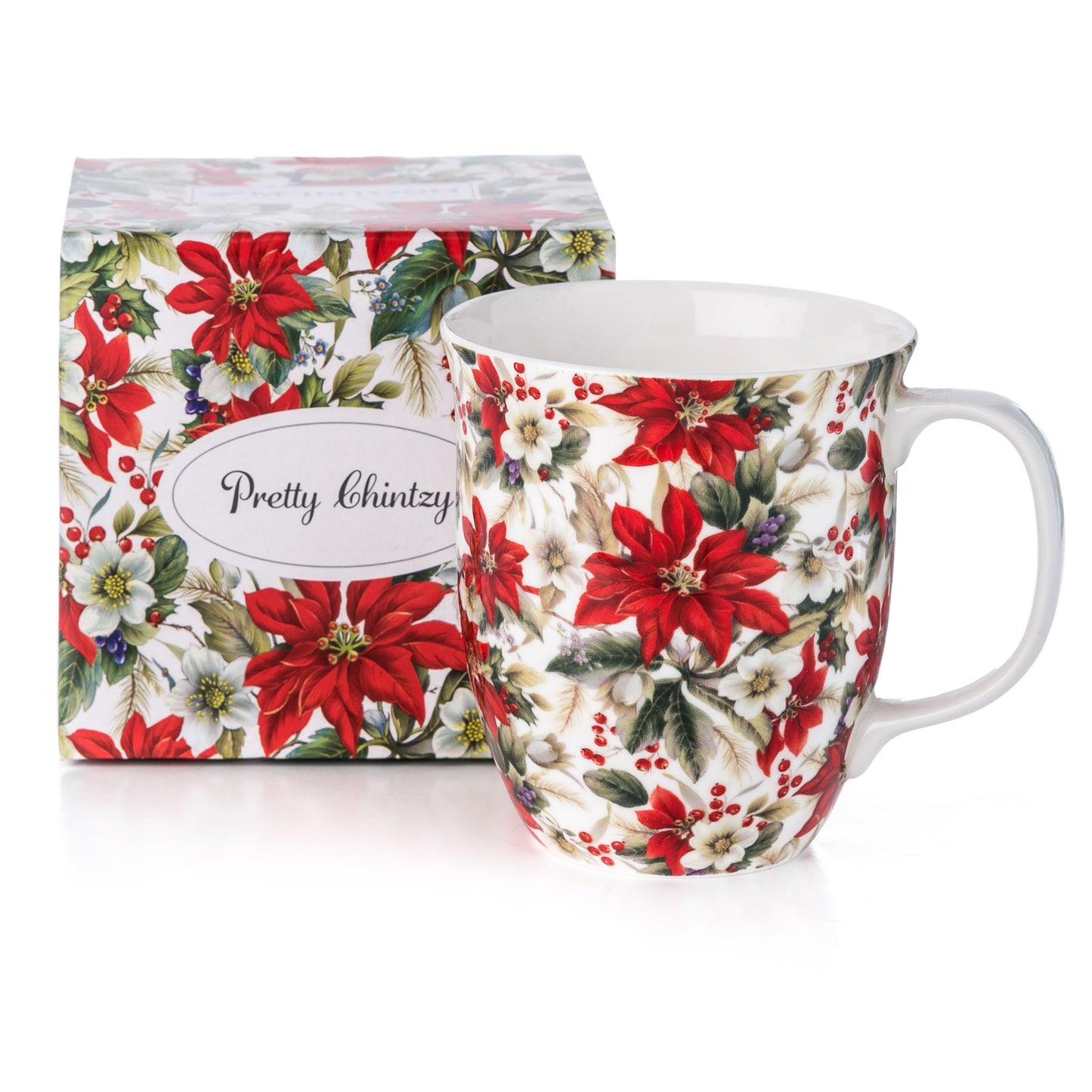 Pretty Chintzy 'Poinsettia' Java Mug