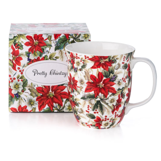 Pretty Chintzy 'Poinsettia' Java Mug