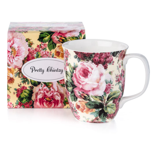 Pretty Chintzy 'Rose Bouquet' Java Mug