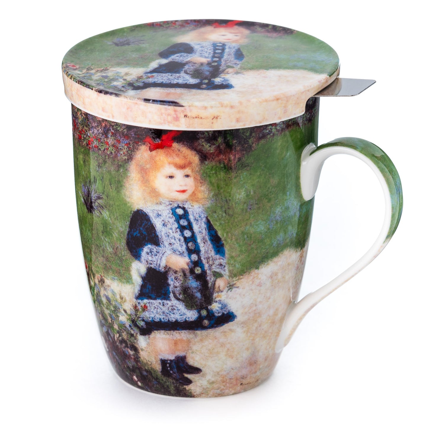 Renoir 'Girl with a Watering Can' Tea Mug w/ Infuser & Lid