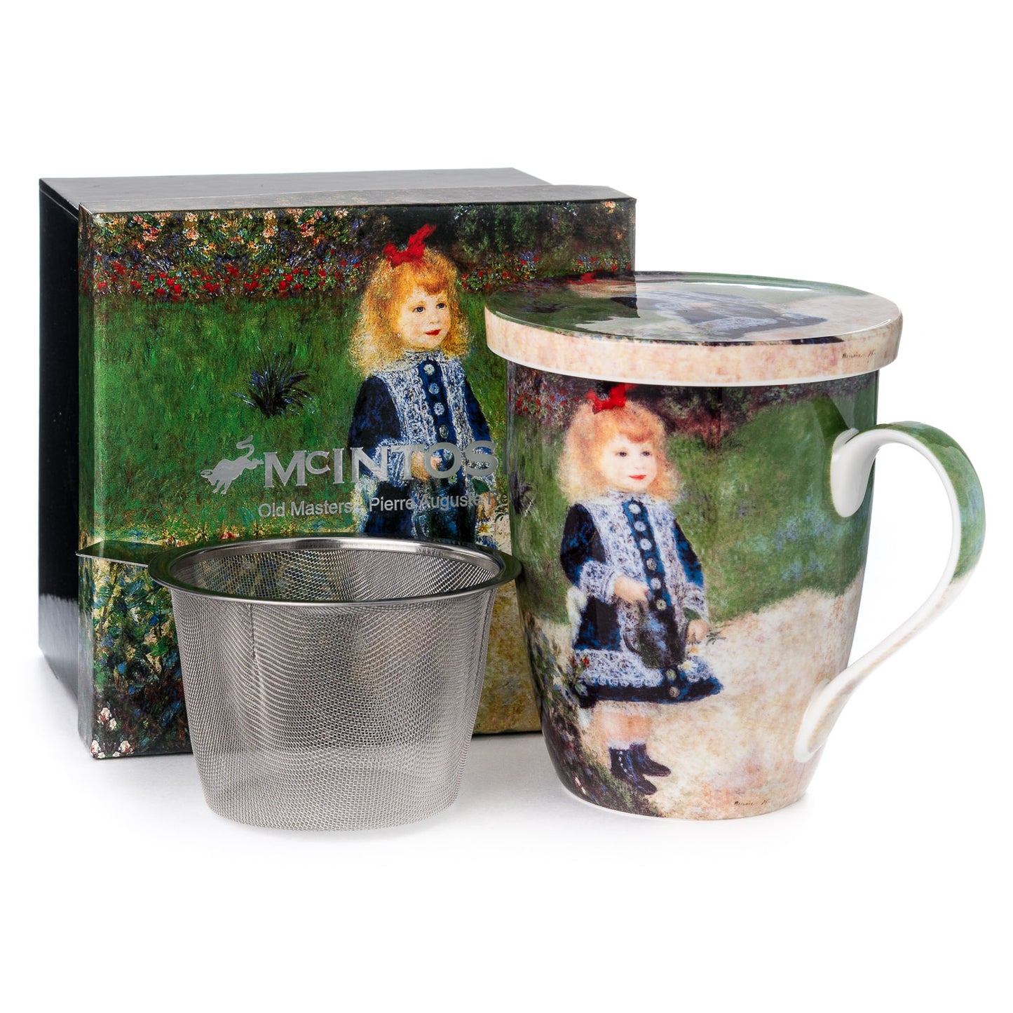 Renoir 'Girl with a Watering Can' Tea Mug w/ Infuser & Lid