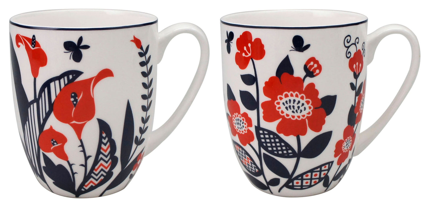 'Scandinavian Flowers' Mug Pair
