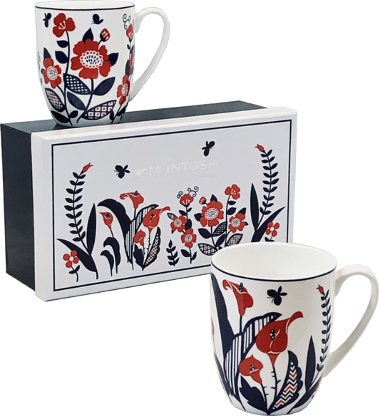 'Scandinavian Flowers' Mug Pair