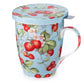 'Strawberries Forever' Tea Mug w/ Infuser & Lid