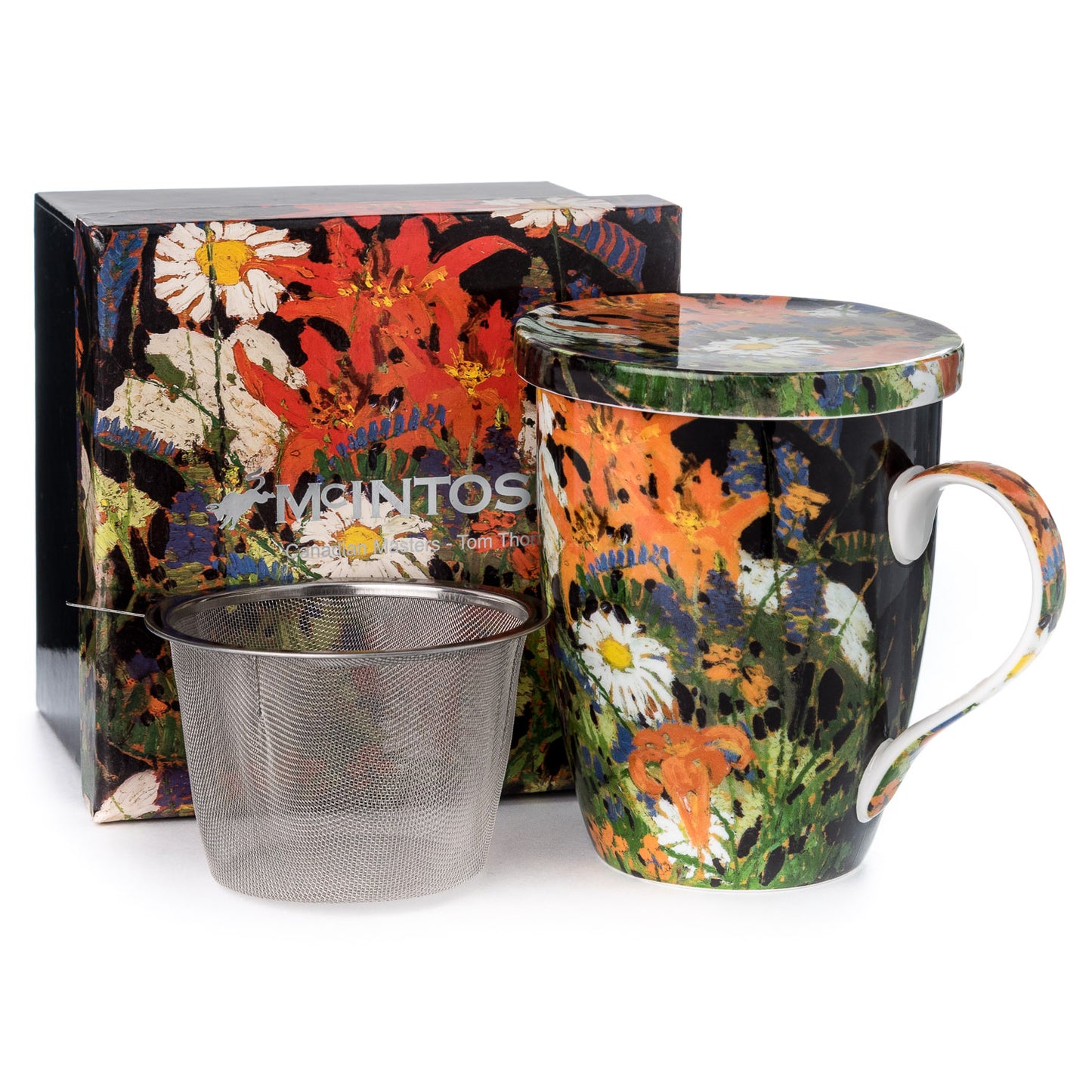 Thomson 'Marguerites' Tea Mug w/ Infuser & Lid